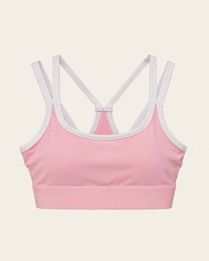 The Hundred Bra in Pink with white trim