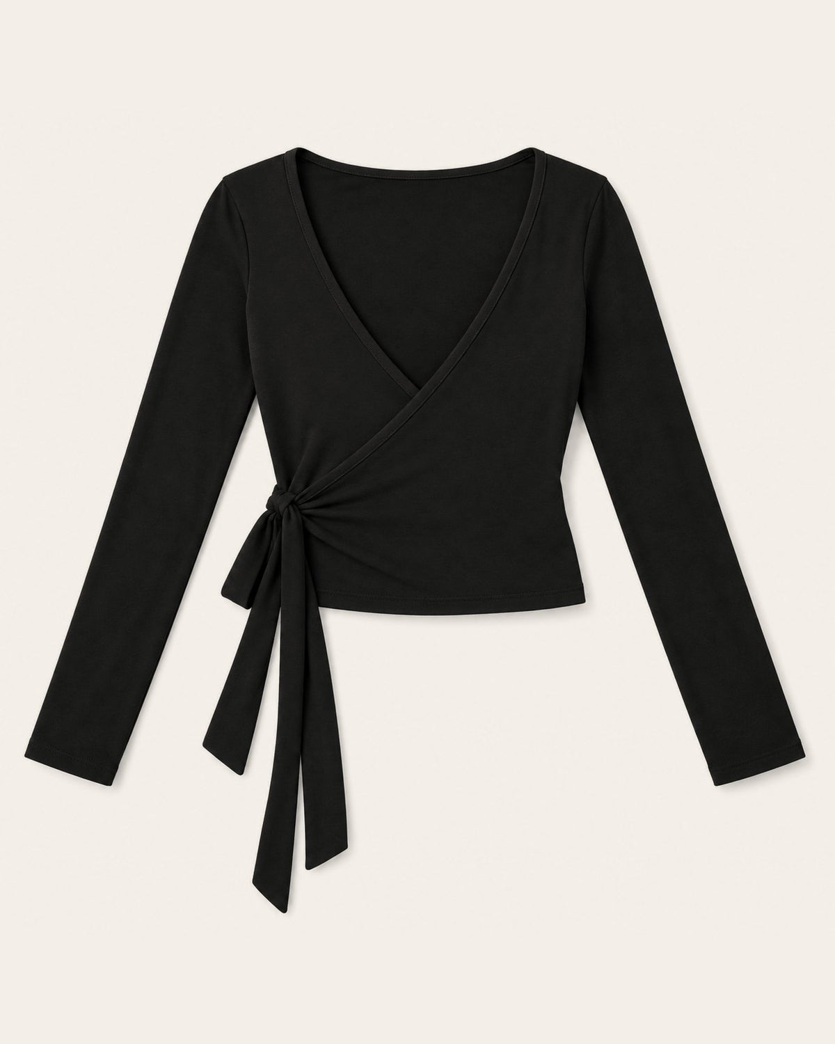 The Plié Wrap in Black, flat lay
