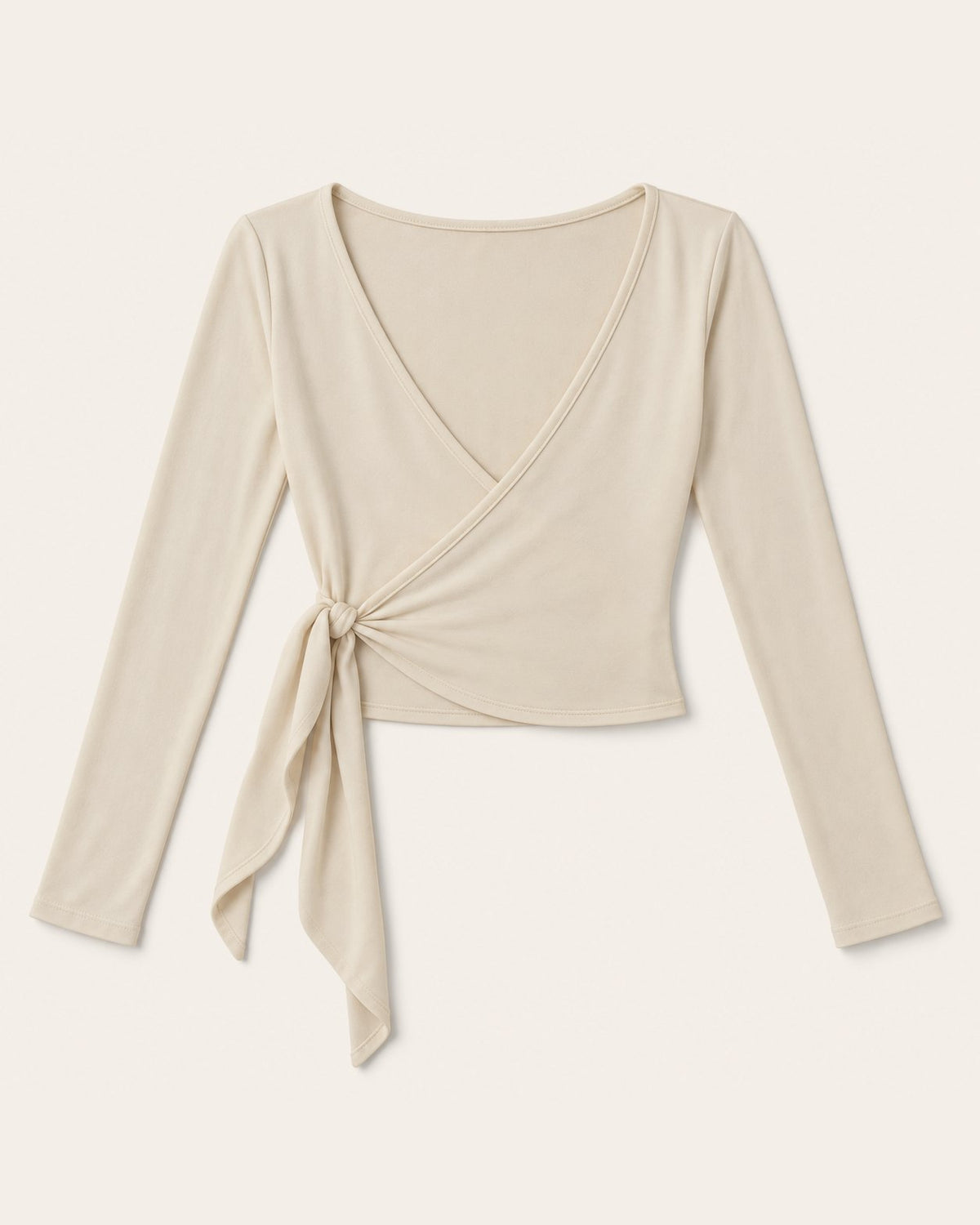 The Plié Wrap in Ivory, flat lay