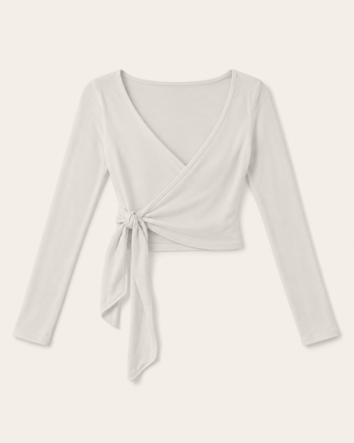 The Plié Wrap in White, flat lay